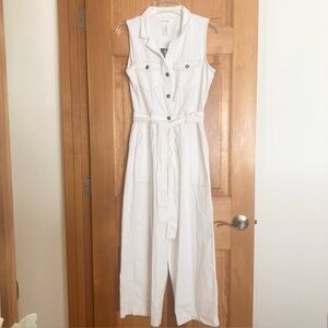 Denim jumpsuit from Jessica Simpson, 
Size Medium, Cream, 100% Cotton, NWT